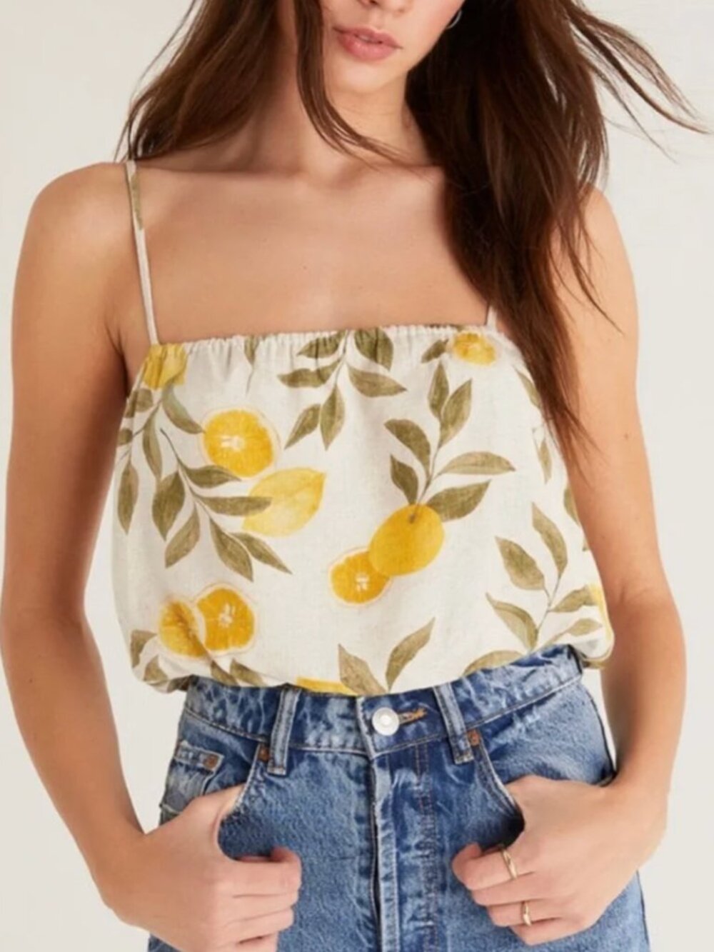 Z Supply Citrus Top Spaghetti Strap Crop Tank Top Size Medium